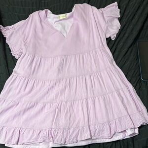 Altar'd State Purple Tiered Ruffled Sundress